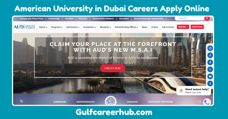 American University in Dubai Careers Apply Online