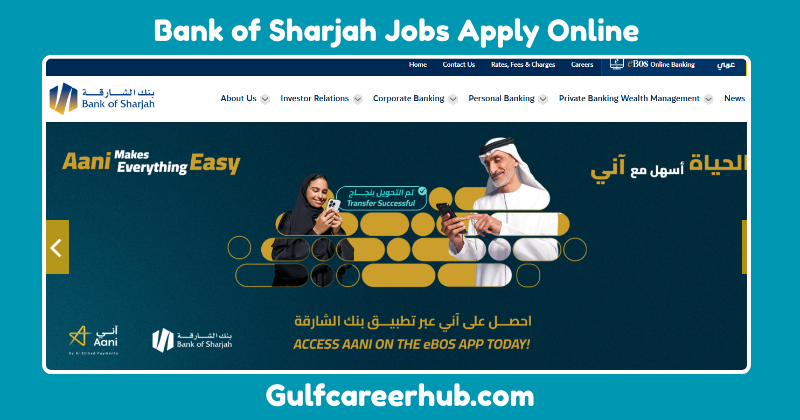Bank of Sharjah Careers 2025 apply Online