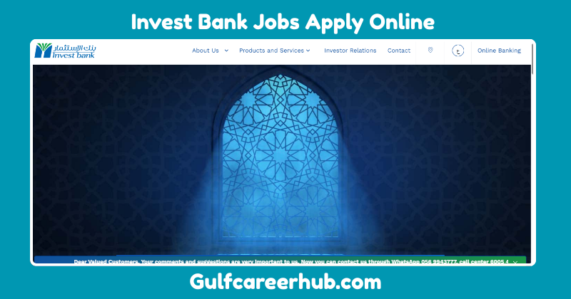 Invest Bank Careers 2025